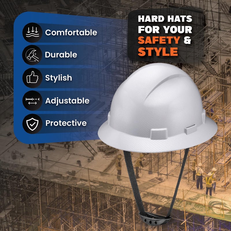 Acerpal Updated Full Brim Hard Hat, Light Grey Carbon Fiber Gloss, Padded, OSHA Construction Safety Approved Hardhats, Hard Hats for Men, Cascos De Construccion Helmet. - Image 2